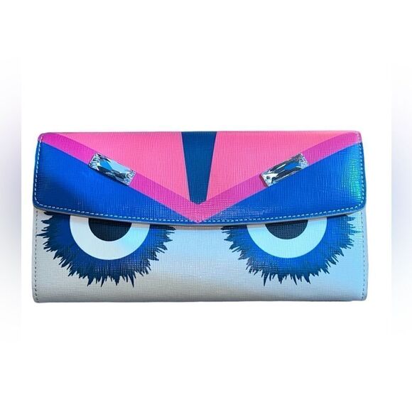 Authentic Fendi Leather  Pink & Blue Wallet - Picture 1 of 16